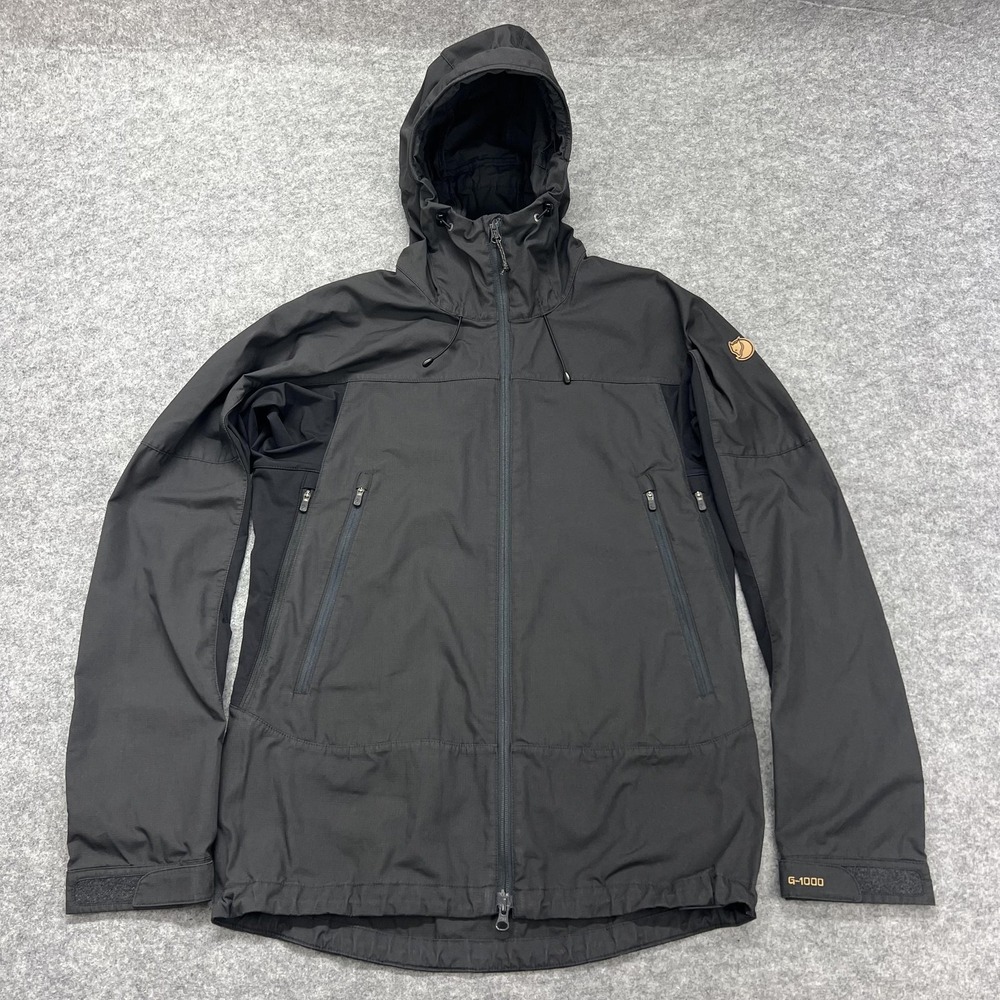 Fjallraven Abisko Lite Trekking Jacket Mens Small Black G-1000 Hooded Hiking